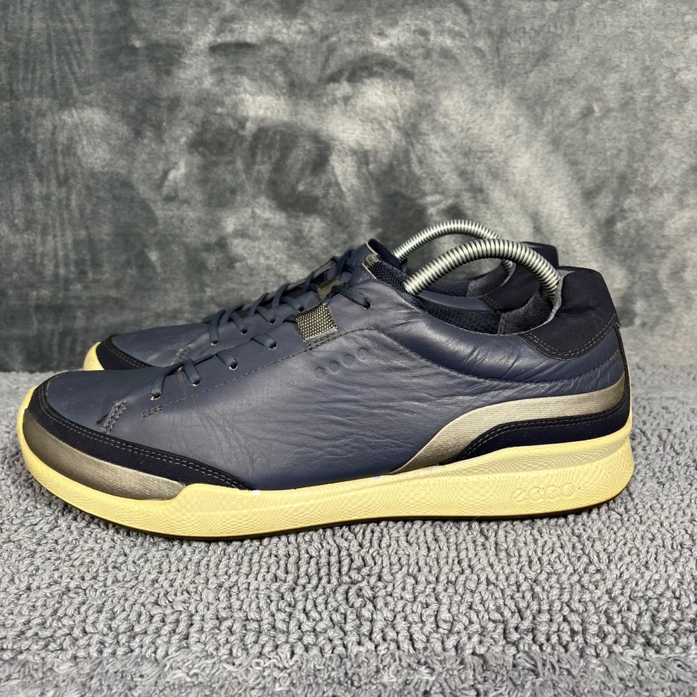 Ecco Mens Biom Hybrid 2 Spikeless Golf Shoes Navy Blue Leather EU 45 US 11-11.5